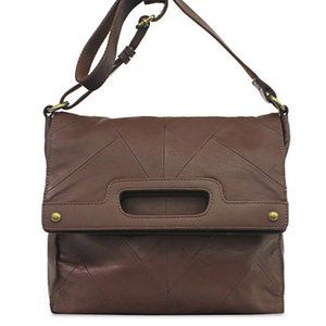 New Lucky Brand Leather Foldover Crossbody